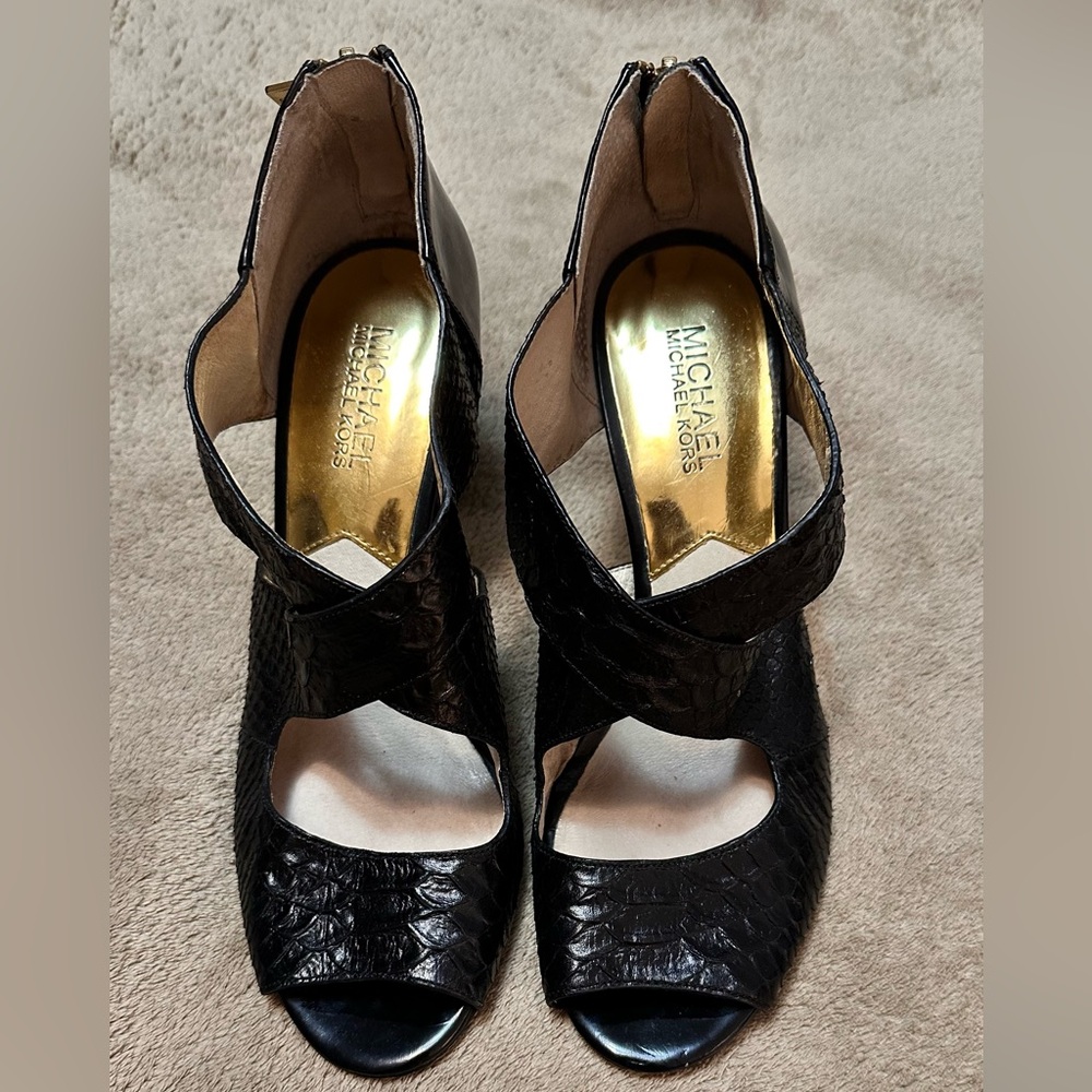 Michael Kors Black Textured Heels